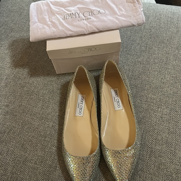 Jimmy Choo Alina Flats sparkle silver new defect box - Picture 2 of 5